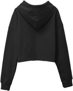 Femmes 100% coton à manches longues recadrée sweats à capuche zippés vestes respirant doublé hiver printemps personnalisé conçu solide - Product Image 2