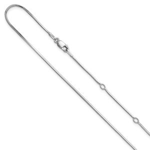 Leslie's Fine Chains <b>Necklace</b> 1mm <b>D</b>/C Square Snake 1in+1in Adjustable Sterling Silver - Product Image 1