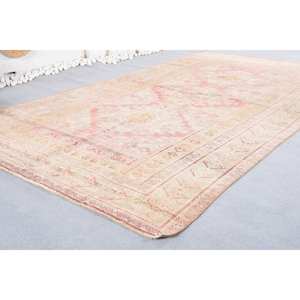 Tapis turc vintage 5.7 X 10.6ft grande surface motif abstrait laine matériau support en Latex pour couloir chambre nouveau modèle couleur rose - Product Image 3