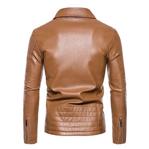 Sleek Comfortable High Street Style Men Leather Fashion <b>Jacket</b> Waterproof Breathable Front Option <b>Smart</b> <b>Casual</b> for All Occasions - Product Image 3