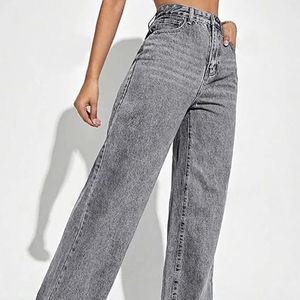 Wholesale Premium Quality New Arrivals <b>Women's</b> <b>Elastic</b> <b>Waist</b> Mid <b>Waist</b> Straight Regular Fit Winter <b>Jeans</b> Trousers - Product Image 5