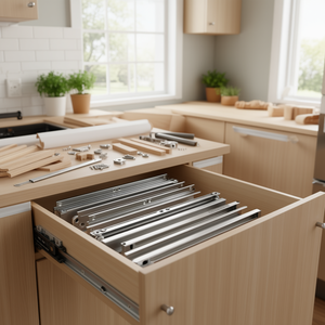 Full Extension Silent Galvanized Drawer <b>Slide</b> 500mm 30kg Capacity by Hettich - Product Image 3