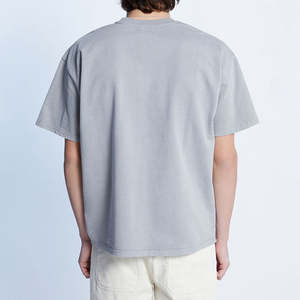 เสื้อยืดลายล้างกรดขนาดใหญ่แบบถักลายโลโก้ที่กำหนดเองเสื้อยืดเปล่าลายกราฟิก boxy ไหล่220กรัม - Product Image 6