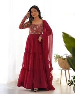 Tela de Georgette de Zorro Suave y Pura, Anarkali Completamente Acampanado, con Conjunto de Dupatta y Pantalón Listo para Usar - Product Image 3