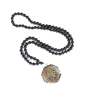 Fabricante de cuentas Mala anudadas de pirita dorada amarilla Natural collar de piedra de 8 mm - Product Image 4