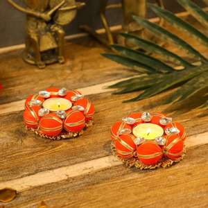 เชิงเทียนอินเดีย, ที่วางใบชา, Diwali diyas, การตกแต่ง, การตกแต่งแบบดั้งเดิมของอินเดีย, โคมไฟ, ขวดเทียน, ของตกแต่งวัด - Product Image 2