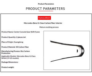 Pièces intérieures modifiées en fibre de carbone de bonne qualité, cadre décoratif du panneau de commande central du levier de vitesses pour Mercedes Benz G 19-22 - Product Image 6