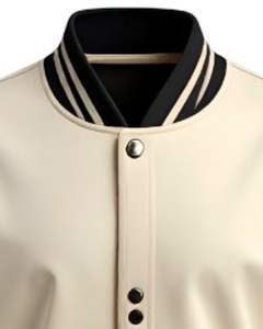 Veste universitaire pour hommes avec garniture noire, veste bomber de baseball, streetwear, vêtements d'extérieur softshell, logo personnalisé, OEM, vente en gros - Product Image 5