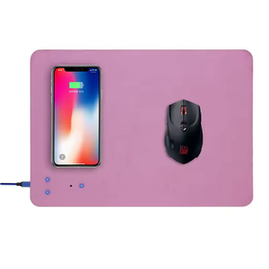 Tapis de souris sans fil en cuir PU intelligent personnalisé avec repose-poignet en stock - Product Image 6