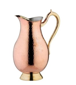 Pichet Surahi à finition antique Pichet à eau et à jus de qualité supérieure Verres à boire Bouteille Articles utilitaires - Product Image 6