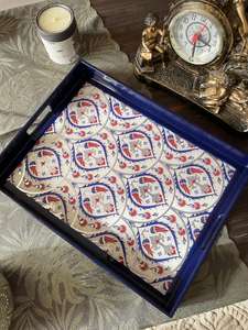 Plateau de service en bois de luxe fabriqué à la main avec blocs à découper de luxe Meena - Product Image 6