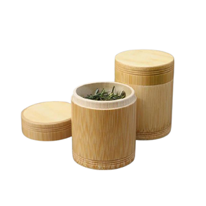 Juego de 2 cajas de almacenamiento de madera para sal y pimienta, forma redonda, contenedor de especias de tamaño personalizado del mejor exportador de la India - Product Image 3