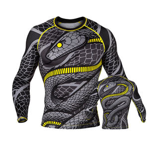 Vêtements de sport personnalisés en gros Rashguard pour adultes Garçons Manches longues Impression numérique Qualité supérieure Polyester/Nylon Utilisation MMA OEM - Product Image 6