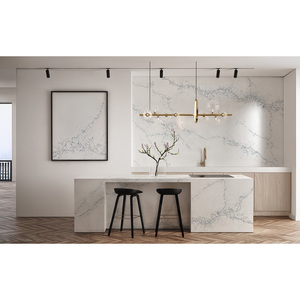 Custom Kitchen & Bathroom Vanity Tops Calacatta Quartz Stone Countertops Prefab Cut Carrara Calacata for Hotel Projects - Product Image 1