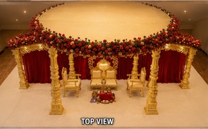 Mandap de Boda del Sur de la India para Decoración de Muhurtham, Mandapam Dorado Tradicional para Bodas Tamiles, Venta de Mandaps de Fibra - Product Image 4