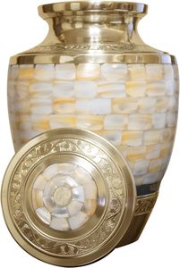 Urne de crémation en nacre de taille adulte pour cendres humaines Conteneur de cendres funéraires avec sac - Product Image 6