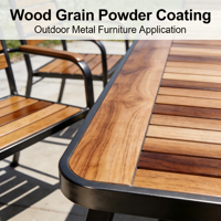 Produits en aluminium Leka Group avec revêtement en poudre époxy thermodurcissable à effet bois pour protection par pulvérisation