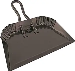 Heavy Duty Black Metal Dustpan With Hanging Loop Handle Multipurpose Cleaning Dustpan with Excellence Edge for Small Sweeping