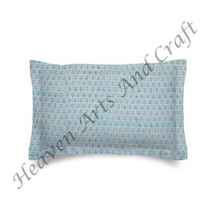 Cotton <b>Pillow</b> Cover Hand Block Print Indian 18X28" <b>Pillow</b> Case Cover <b>Throw</b> Hand Worked <b>Pillow</b> Cover - Product Image 2