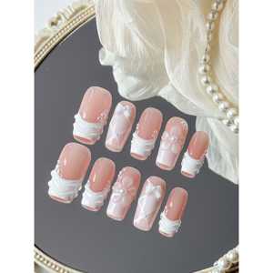 Autocollants pour ongles press-on effet voile écarlate - Product Image 3