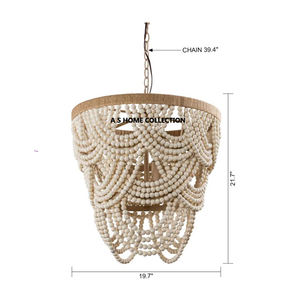 Lustre en bois de style Dubai Design minimaliste et créatif américain Pot à bougie unique en béton Salon et salle à manger - Product Image 1