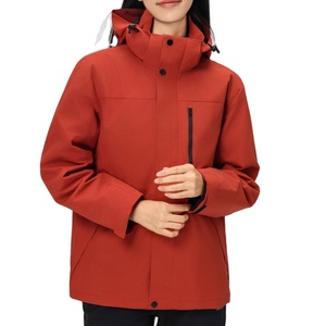 Veste d'hiver pour l'alpinisme, softshell trois en un, coupe-vent, imperméable, col montant, logo frontal, vêtements - Product Image 6