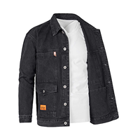 Vente flash - Vestes en jean pour homme de qualité supérieure, coupe ajustée, col rabattu, surdimensionnées, respirantes, écologiques, décontractées et élégantes, lavées