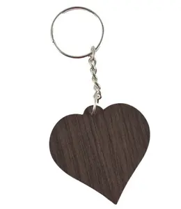 Portachiavi in legno antico nuovo design cuore design logo personalizzato in legno nero accettabile portachiavi classico in legno