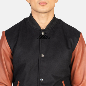 แจ็กเก็ตหนังสีดำสำหรับผู้ชายพร้อมตัวเลือกการปรับแต่งเต็มรูปแบบการกำหนดเป้าหมายแบรนด์สตรีทแวร์ทั่วโลกในเมือง - Product Image 6