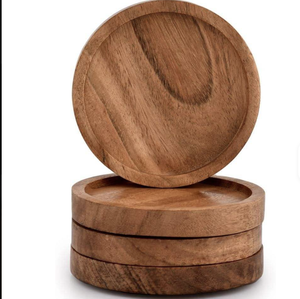 Dessous de verre en bois d'acacia naturel pour décoration intérieure moderne Protection de dessus de table basse magnétique Dessous de verre en bois mignons pour tous - Product Image 3