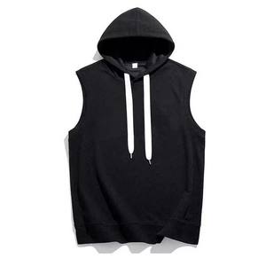 Off Shoulder Pullover <b>Hoodie</b> <b>Men's</b> <b>Sleeveless</b> Solid Color Oversize Shirts Cotton <b>Men's</b> Clothing Plus Size Tank Tops With Hooded - Product Image 2