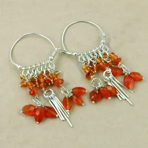 Boucles d'oreilles pendantes en argent sterling pour femme Art Palace, ornées de pierres précieuses, en cornaline - Product Image 2