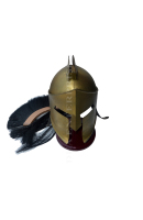 Support de casque médiéval en métal plaqué or, en acier/laiton, pour présentation décorative sur table, haute qualité, objet de collection