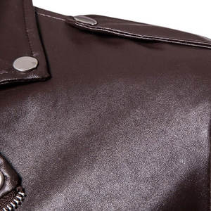 Chaqueta de Cuero para Hombre, Estilo Motero, Chaqueta de Cuero Genuino para Ropa Urbana y Casual - Product Image 6