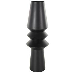 Vase décoratif cannelé Art déco en métal noir Litton Lane Vase à fleurs décoratif en métal cannelé Art déco noir - Product Image 2