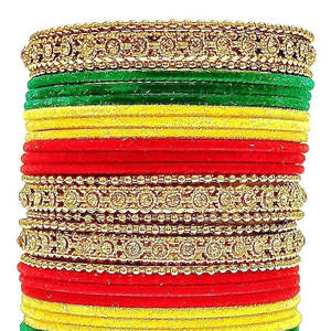 Style indien mariage ethnique velours verre bracelets à la main dames mode haute qualité écologique à la mode bracelets ensembles - Product Image 6