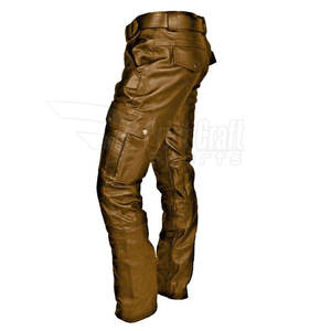 Pantalon en cuir décontracté pour hommes le plus vendu Vêtements de rue légers avec un design unique et un prix de fermeture à bouton - Product Image 3