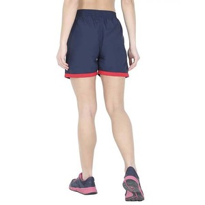 Short personnalisé en Polyester et coton pour femme, bleu marine et rouge, taille élastique, séchage rapide et respirant - Product Image 6