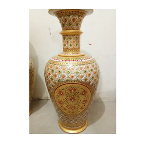 Grand vase à fleurs en marbre vase en pierre artisanal exclusif pour la fête de mariage de restaurant d'hôtel de station balnéaire moderne et les intérieurs élégants - Product Image 5