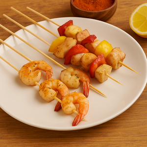 Spiedini per Barbecue in bambù Eco confezione da 25cm da 45 bastoncini per Barbecue biodegradabili per grigliare, arrostire, cucinare e fare festa - Product Image 1