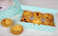 Boîte à pâtisserie en papier pour tartes aux œufs portugaises, finition mate, emballage alimentaire pour desserts d'anniversaire, pâtisseries, biscuits, tartes, cupcakes