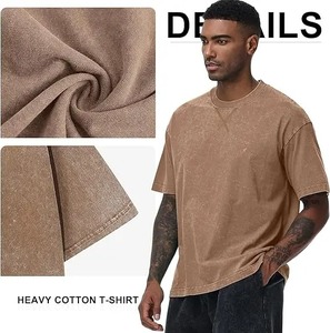 Camiseta de Estilo Vintage con Lavado Ácido para Hombre y Mujer, Ropa Casual Urbana, 100% Algodón, Corte Regular, Anti-Pilling, 220g - Product Image 6