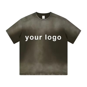 Ensemble 2 pièces unisexe personnalisé délavé au soleil 100% coton T-shirt et short surdimensionnés Ensembles de shorts imprimés deux pièces pour hommes - Product Image 3