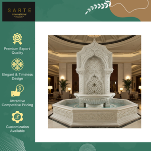 Fontaine en marbre de qualité supérieure, écologique, avec piédestal en pierre, cascade autoportante pour les lieux d'événements, décoration de mariage - Product Image 4