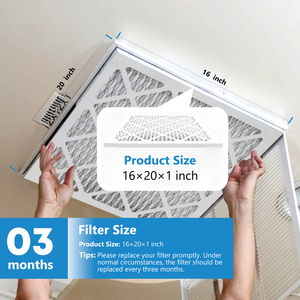 Filtro de Aire SUIXINEYI 16x20x1 MERV 11, Filtro Rectangular para Aire Acondicionado y Calefacción, para Polvo, Pelos de Mascotas, Humo y Alergias - Product Image 3