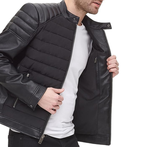 Veste en cuir de style motard pour hommes de haute qualité High Street matériau de toile d'origine col montant peau de vache légère peau de vache - Product Image 6