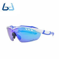 Borjye J127B Anti Fog Laser logo Uv400 Lunettes de soleil polarisées à verres bleus