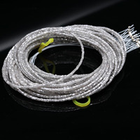 Perles tubulaires facettées en diamant blanc de qualité AAA, 2 mm, 38 cm, trou de 0,40 mm, pour la création de bijoux, prix de gros.