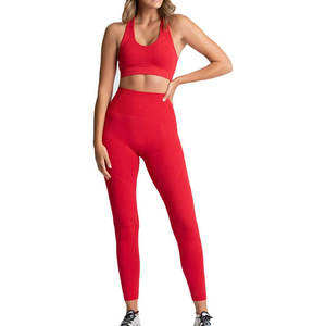 Conjunto de Yoga para Mujer, Último Modelo, Color Sólido, Transpirable, Cintura Elástica, Alta Calidad, Colores Personalizables, Tallas Variadas, Directo de Fábrica OEM - Product Image 1