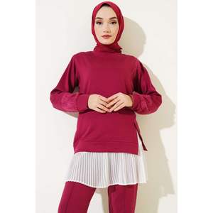 Claret Red Batik Detailed Conjunto de 2 piezas para mujer TR Origin Tallas 2XL/L/XL - Product Image 1